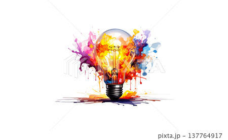 Colorful glass light bulbs on a white background. Colorful glass light bulbs on a white background. 137764917