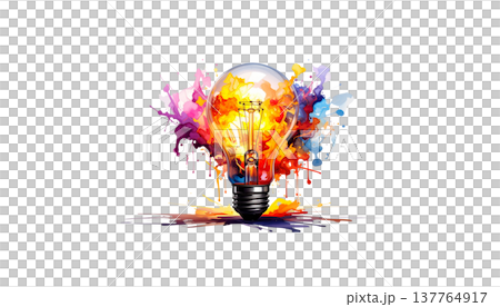 Colorful glass light bulbs on a white background. Colorful glass light bulbs on a white background. 137764917