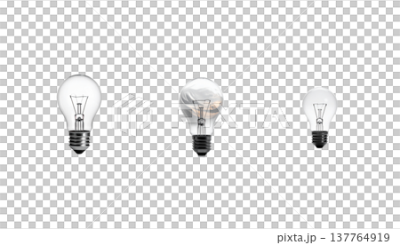 Colorful glass light bulbs on a white background. Colorful glass light bulbs on a white background. 137764919