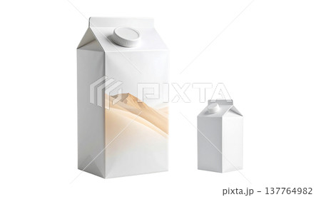 An empty white cardboard milk carton, or a 3D illustration on a white background. An empty white cardboard milk carton, or a 3D illustration on a white background. 137764982