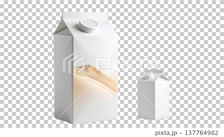 An empty white cardboard milk carton, or a 3D illustration on a white background. An empty white cardboard milk carton, or a 3D illustration on a white background. 137764982
