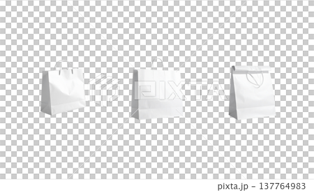 white paper bag isolated on white background white paper bag isolated on white background 137764983