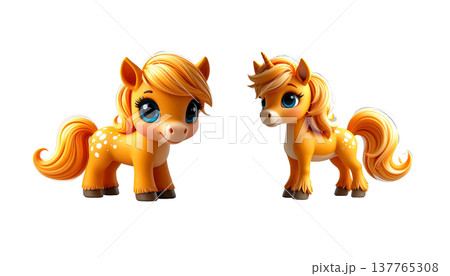 Cartoon illustration of a horse on a white background. Cartoon illustration of a horse on a white background. 137765308