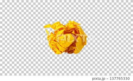 A crumpled, blank piece of paper is placed separately on a white background. A crumpled, blank piece of paper is placed separately on a white background. 137765330