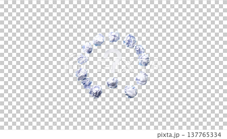 A crumpled, blank piece of paper is placed separately on a white background. 137765334