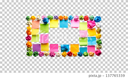 A crumpled, blank piece of paper is placed separately on a white background. A crumpled, blank piece of paper is placed separately on a white background. 137765339