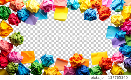 A crumpled, blank piece of paper is placed separately on a white background. A crumpled, blank piece of paper is placed separately on a white background. 137765340