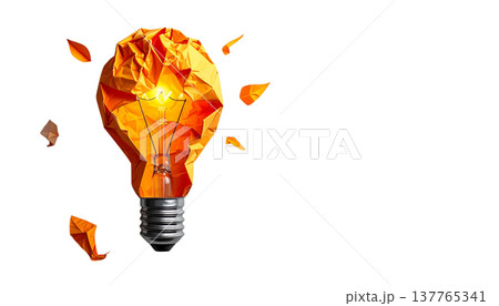 Origami paper light bulbs on a white background. Origami paper light bulbs on a white background. 137765341