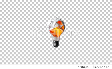 Origami paper light bulbs on a white background. Origami paper light bulbs on a white background. 137765342