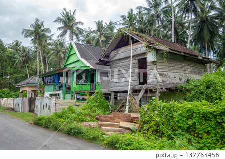 Traditional village houses in Tana Beru, Sulawesi, Indonesia Traditional village houses in Tana Beru, Sulawesi, Indonesia 137765456