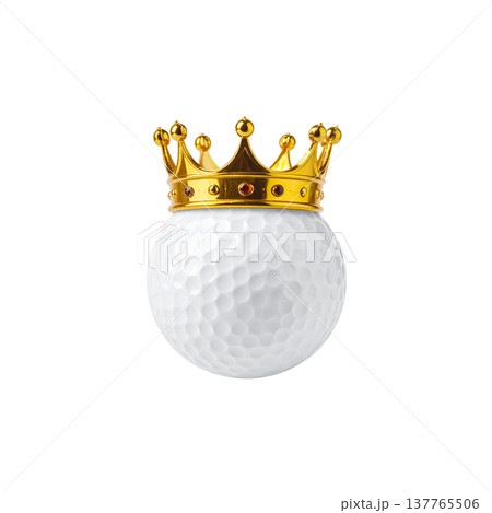 golden golf ball on the white background golden golf ball on the white background 137765506