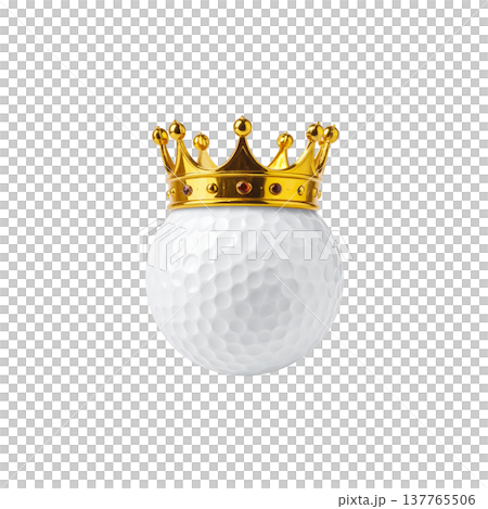 golden golf ball on the white background golden golf ball on the white background 137765506