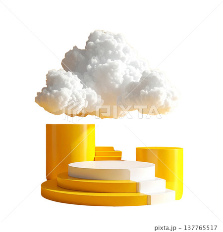 3d rendering of a white clouds forming a pedestal 137765517