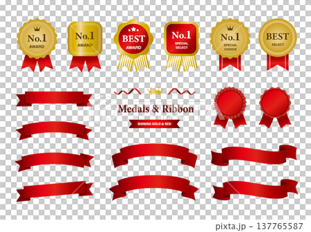 金紅色獎章和瑤帶裝飾套裝（排名第一最佳） 137765587