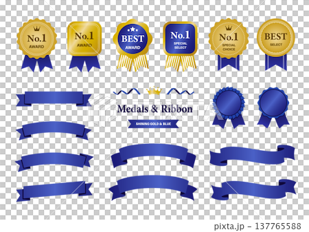 金藍色獎章和瑤帶裝飾套裝（排名第一最佳） 137765588