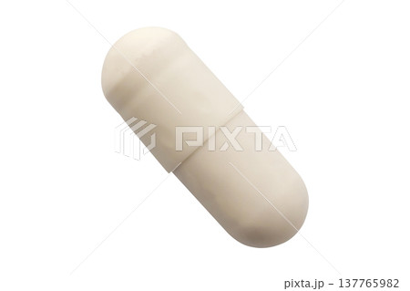 White medicine pill capsule isolated on white background 137765982
