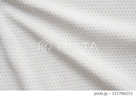 White sports clothing fabric football shirt jersey texture abstract background White sports clothing fabric football shirt jersey texture abstract background 137766253