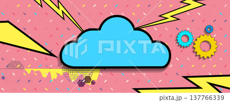 Cloud retro concept technology background and network data flow Cloud retro concept technology background and network data flow 137766339