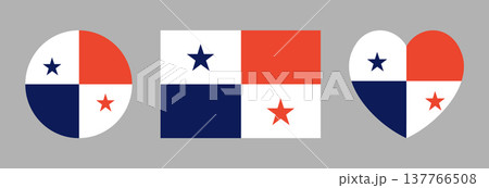 Flag of Panama rounded, rectangular, heart shaped background, banner. Set of Panama flag circular, heart, rectangle icon, sticker, badge. National flag of Panama circle button. Flag of Panama rounded, rectangular, heart shaped background, banner. Set of Panama flag circular, heart, rectangle icon, sticker, badge. National flag of Panama circle button. 137766508
