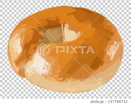 Bagel viewed from a diagonal angle above 137766712