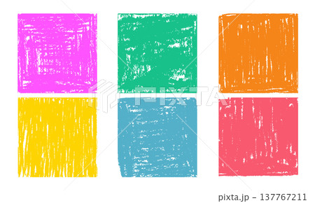 Color crayon texture frames, scribbles and doodles 137767211