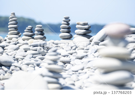 石のある風景　鳴り石の浜（琴浦町） 137768203