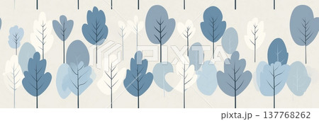 Minimal Nordic leaf seamless pattern with stylized forms. Repeating graphic design showing neutral colored leaves arranged in a modern pattern Minimal Nordic leaf seamless pattern with stylized forms. Repeating graphic design showing neutral colored leaves arranged in a modern pattern 137768262