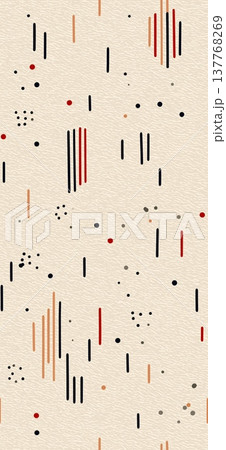 Abstract seamless pattern with hand drawn lines and dots. Abstract seamless pattern creating a minimalist background texture 137768269