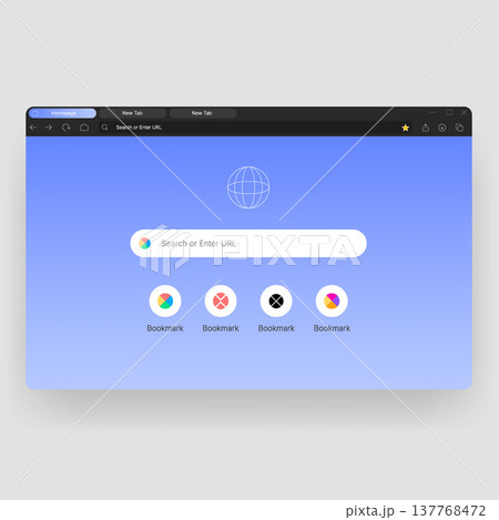 Modern Desktop Web Browser Interface UI UX Template Design 137768472