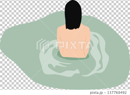 露天風呂に浸かる女性のイラスト 露天風呂に浸かる女性のイラスト 137768492