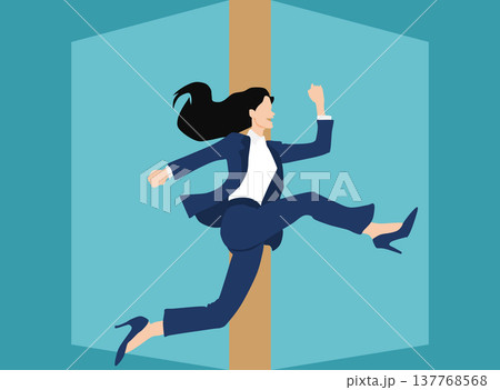 退勤する女性のイラスト 137768568