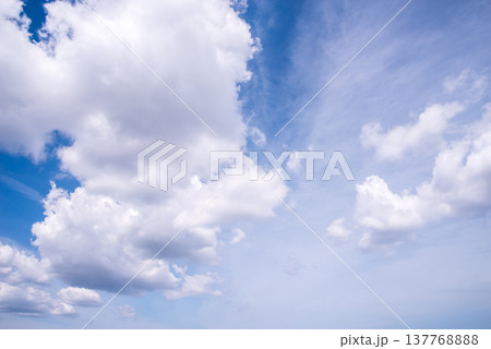 青空に浮かぶ白い雲《雲の風景素材》 青空に浮かぶ白い雲《雲の風景素材》 137768888