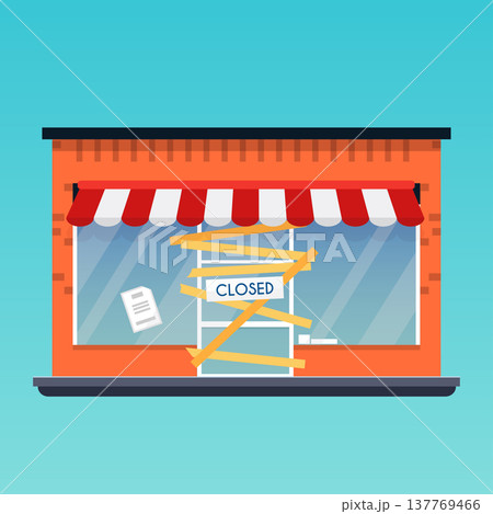 Store shop is closed/bankrupt. Flat design modern vector business concept. Store shop is closed/bankrupt. Flat design modern vector business concept. 137769466