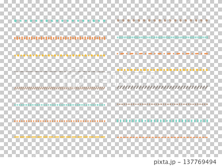 Illustration material: Line material embellishments - simple and cute hand-drawn ruled lines 137769494