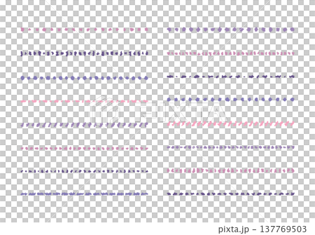 Illustration material: Line material embellishment - simple and cute hand-drawn lines in pink and purple. 137769503