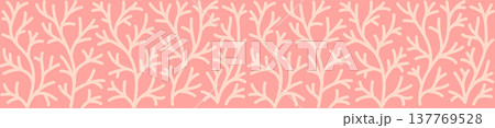 Seamless pattern, minimal coral reef ornament with single line thickness, soft organic marine background for elegant summer ocean design Seamless pattern, minimal coral reef ornament with single line thickness, soft organic marine background for elegant summer ocean design 137769528