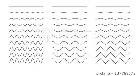 Zigzag and wavy horizontal vector underline. Waves line collection. Set of wavy lines. Ornament wave pattern. Wave thin line background. Zigzag and wavy horizontal vector underline. Waves line collection. Set of wavy lines. Ornament wave pattern. Wave thin line background. 137769578