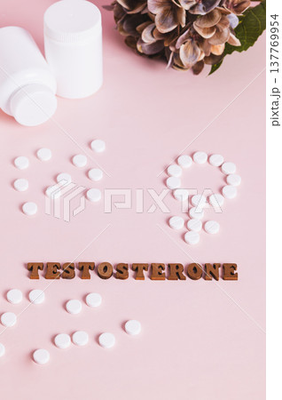 The concept of testosterone therapy and support for women vertical view The concept of testosterone therapy and support for women vertical view 137769954