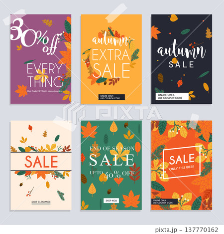 Autumn sale website banners web template collection. Can be used for mobile website banners, web design, posters, email and newsletter designs. Autumn sale website banners web template collection. Can be used for mobile website banners, web design, posters, email and newsletter designs. 137770162