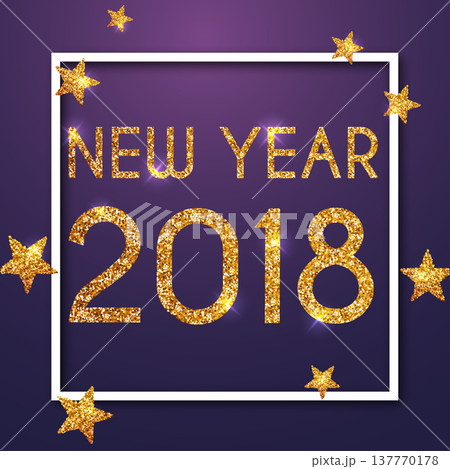 New year 2018 Greeting Card. Typography postcard template. Vector illustration. New year 2018 Greeting Card. Typography postcard template. Vector illustration. 137770178