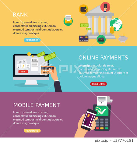 Flat design vector illustration concepts of online payment methods. Internet banking, purchasing and transaction, electronic funds transfers and bank wire transfer. Flat design vector illustration concepts of online payment methods. Internet banking, purchasing and transaction, electronic funds transfers and bank wire transfer. 137770181