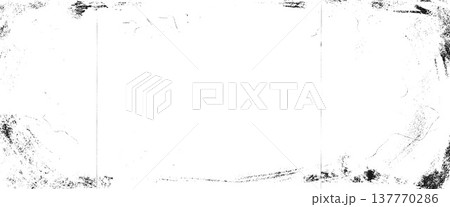 Film texture scratch frame with dust grain and old photo paper marks. Dark texture film overlay with grunge on worn photocopy background. Vector retro cinema imperfection for horror noir screen bg 137770286