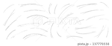 Grunge distress chaotic scratches. Ice chaos gritty grange messy lines textures with a random curved stripes set for emphasis. Underline pencil crosshatching. Vector handmade texture for grunge design 137770338
