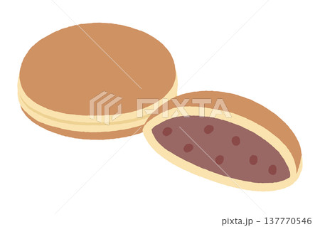 粒あんのどら焼きイラスト 粒あんのどら焼きイラスト 137770546