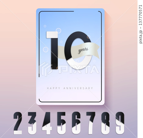 Anniversary invitation card. Set of numbers.Vector illustration. Anniversary invitation card. Set of numbers.Vector illustration. 137770571