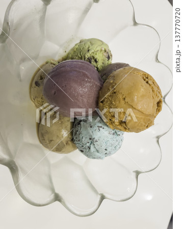 Mixed ice cream flavor big bowl 137770720