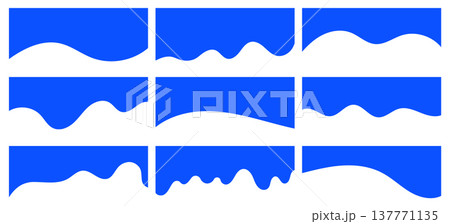 Border header shape banner design. Abstract divider blue background wave template frame 137771135