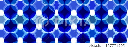 Blue repeating geometric pattern creating abstract background. Blue and white overlapping shapes forming a seamless abstract pattern Blue repeating geometric pattern creating abstract background. Blue and white overlapping shapes forming a seamless abstract pattern 137771995