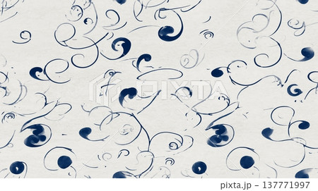 Blue swirling ornamental scrolls creating...のイラスト素材 [137771997] - PIXTA