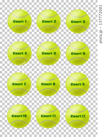 テニスボールでコート番号を表示する 137772081